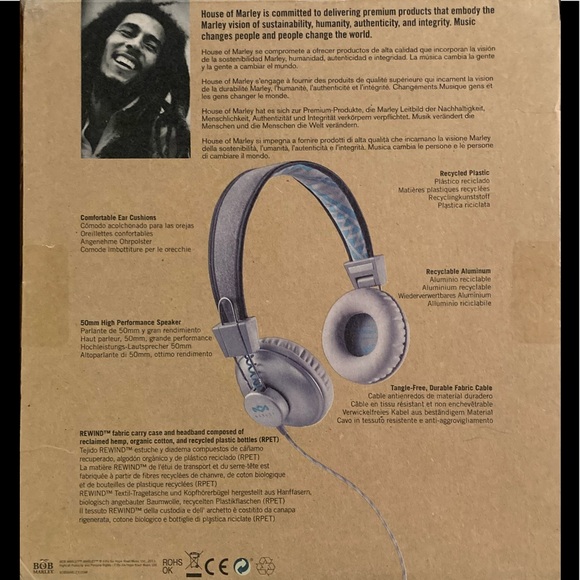 Marley Positive Vibrations Earth-Friendly Headphones - Picture 3 of 8